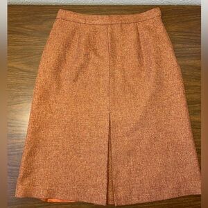 Vintage Giorgio Sant’ Angelo Rust Orange Wool-like Herringbone Skirt - Size 10